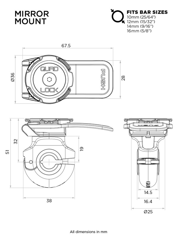 QUAD LOCK Mirror Smartphone Mount - Afbeelding 2